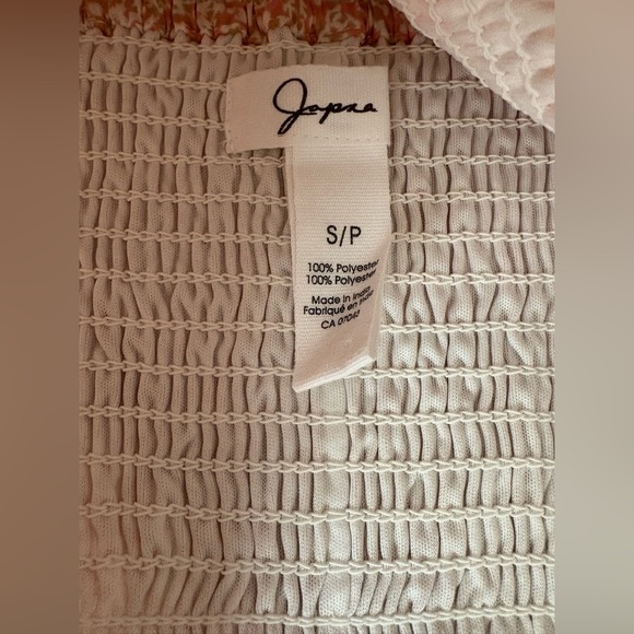 Japna NWT rouched sheer ruffle hem tank top size small pink babydoll - Picture 5 of 7